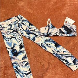 Fabletics Blue and Black Sports Bra